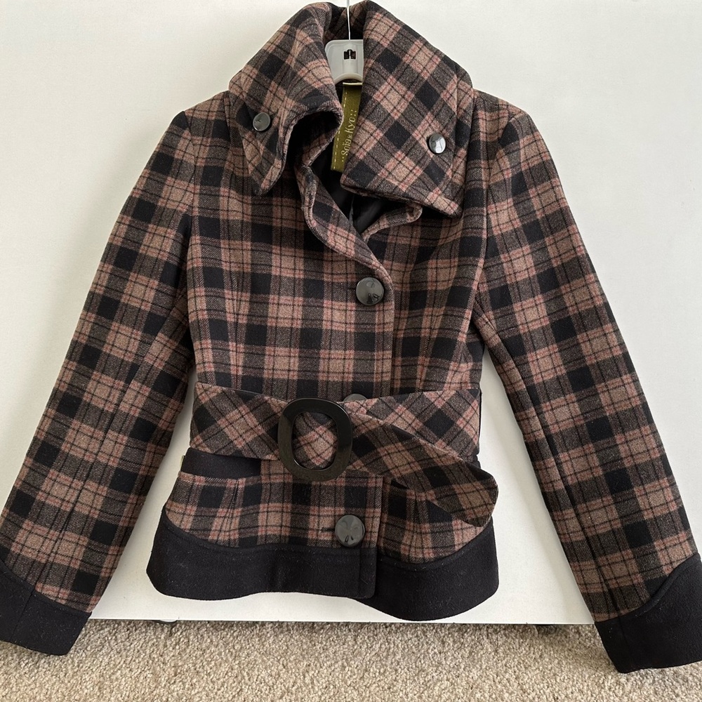 Soia & Kyo - Plaid Belted Women's Jacket